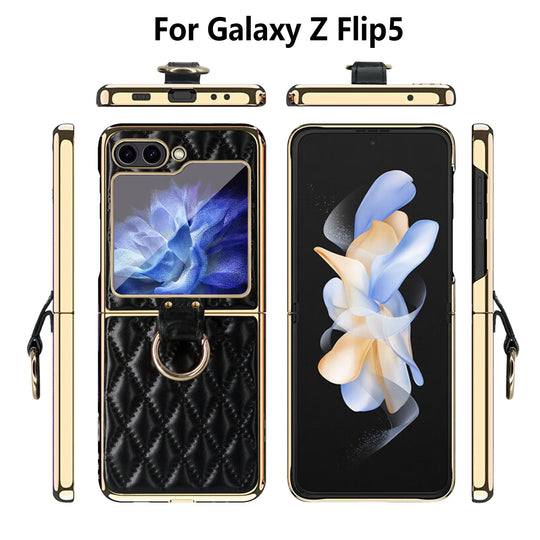 Luxury Diamond Ring Bracket Phone Case for Z Flip 5