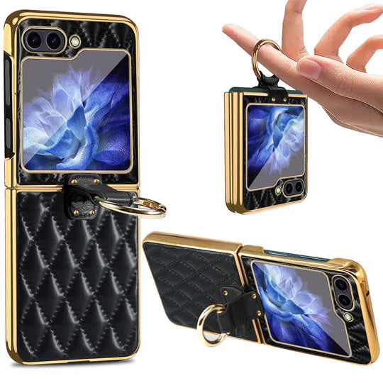 Luxury Diamond Ring Bracket Phone Case for Z Flip 5