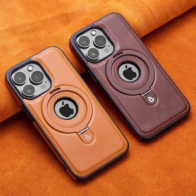 Leather Magnetic Bracket Case For iPhone Phone Protective Case - Mobile Gadget HQ