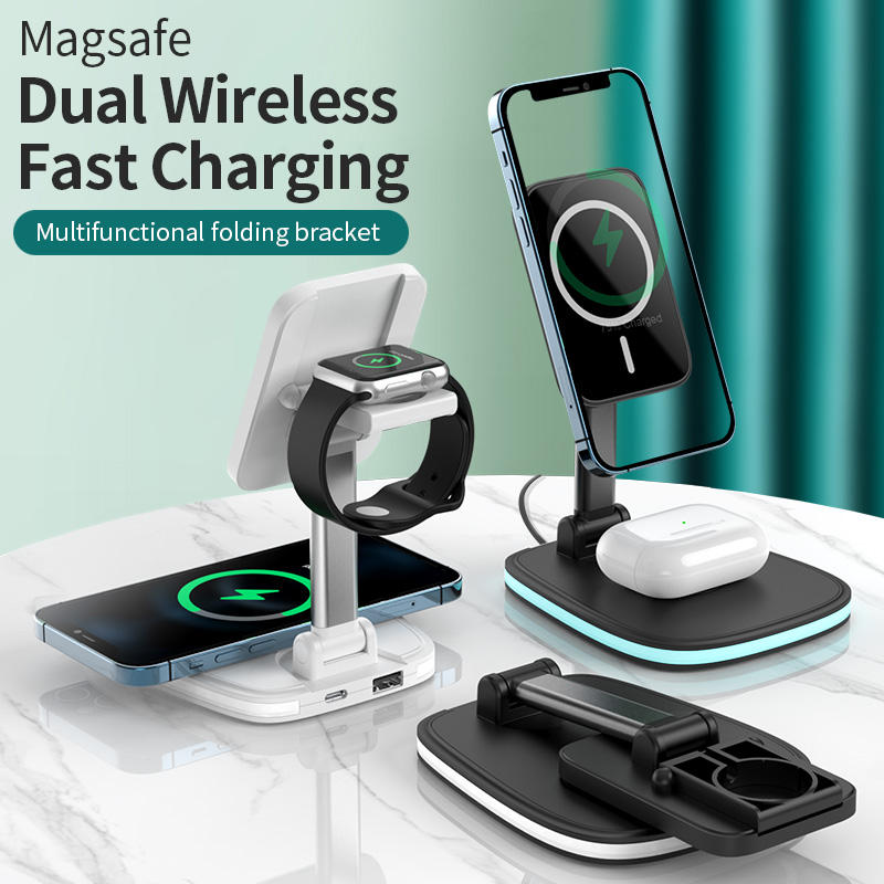 Wireless Charging Desktop Magnetic Phone Stand Folding Wireless Charger - Mobile Gadget HQ