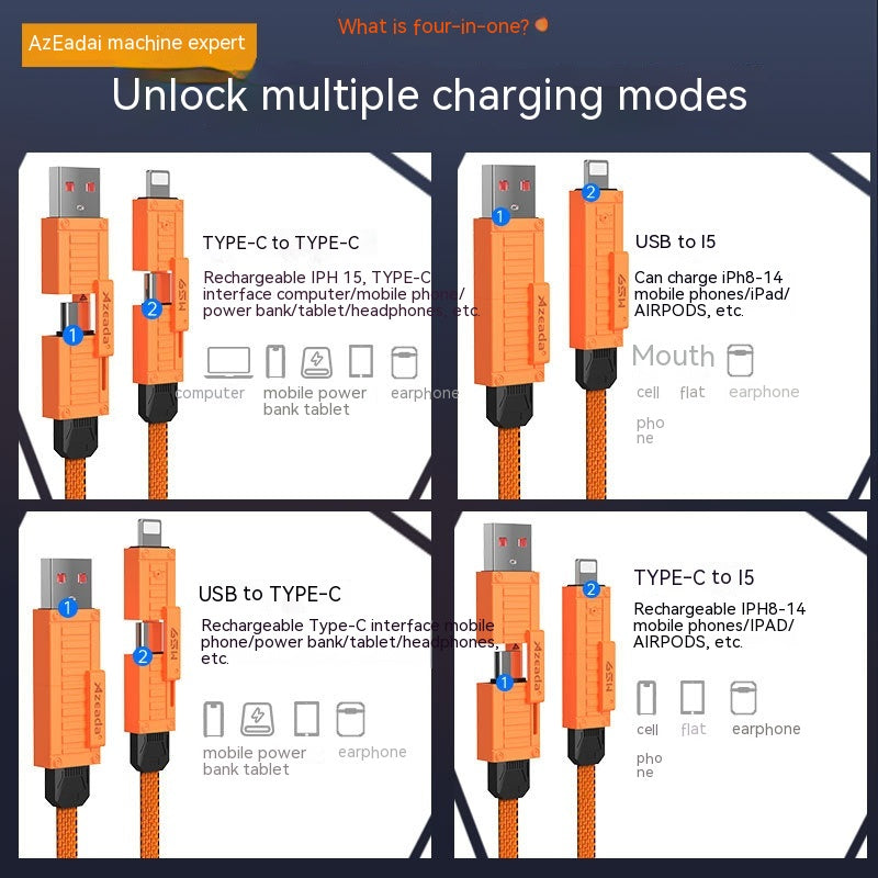 3in1 Fast Charge Data Cable 65W - Mobile Gadget HQ