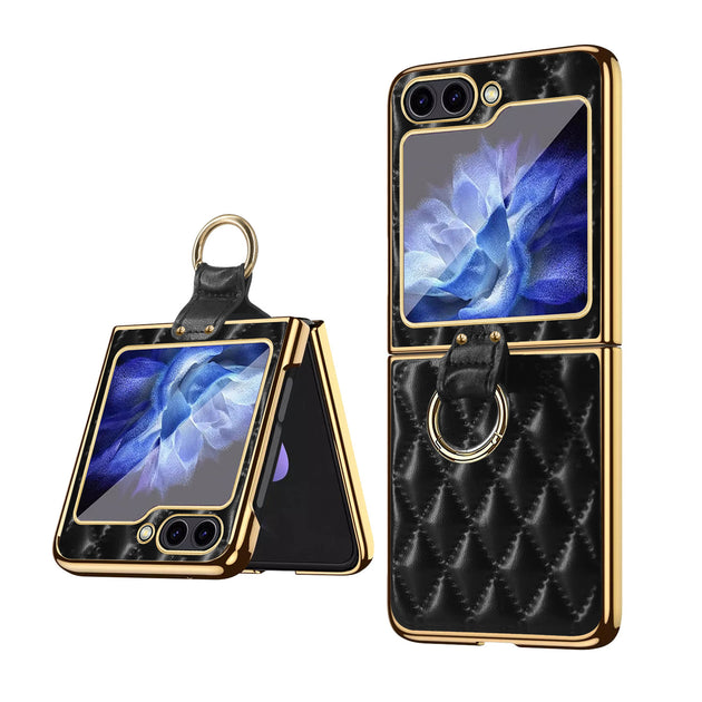 Luxury Diamond Ring Bracket Phone Case for Z Flip 5