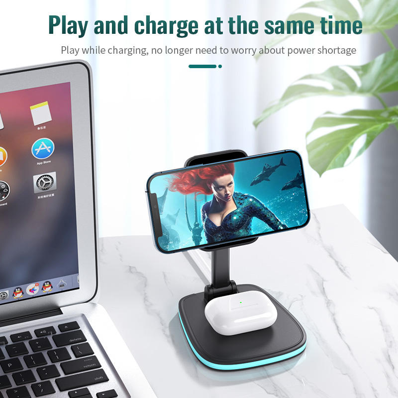 Wireless Charging Desktop Magnetic Phone Stand Folding Wireless Charger - Mobile Gadget HQ