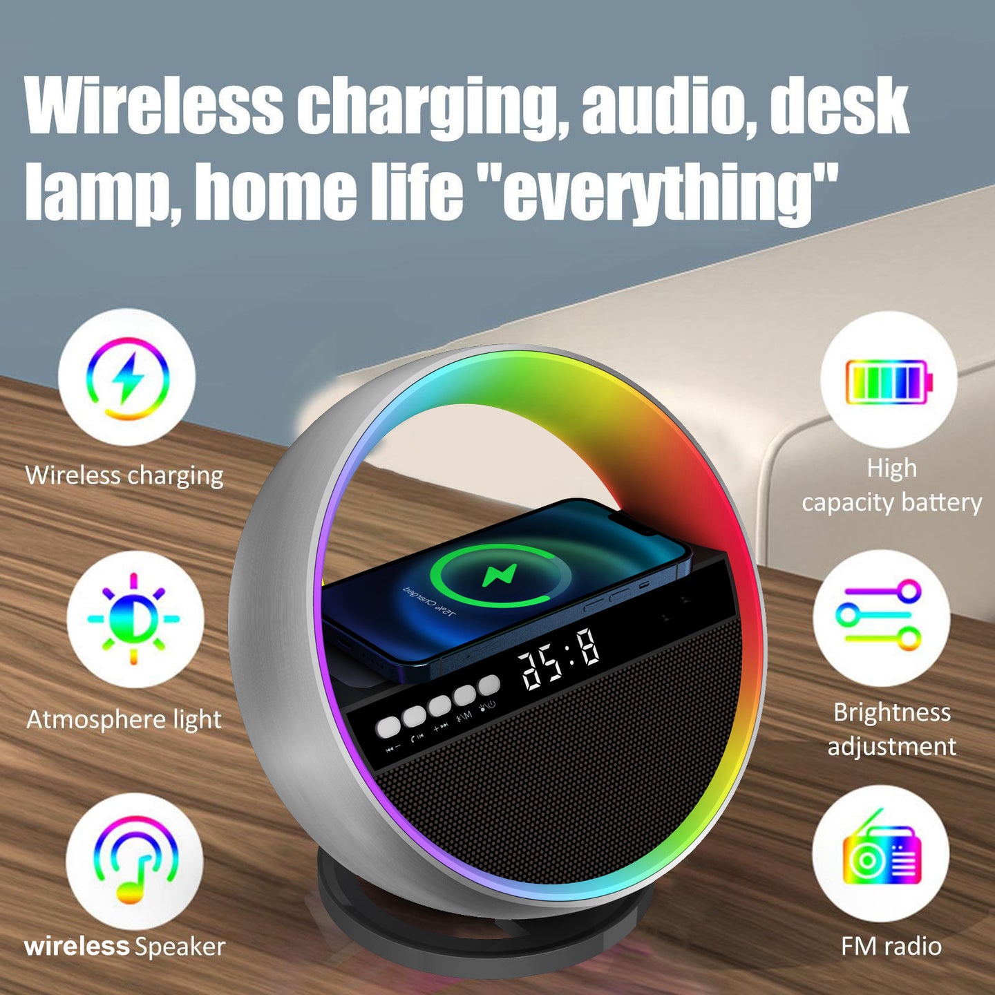 RGB night light wireless charger