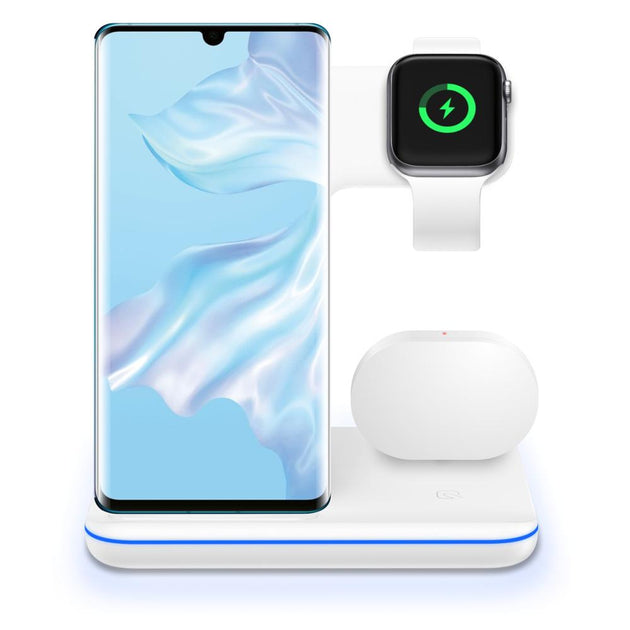 Wireless Charger 3 In 1 Wireless Charger Stand for iPhone Smartwatches and earbuds - Mobile Gadget HQ