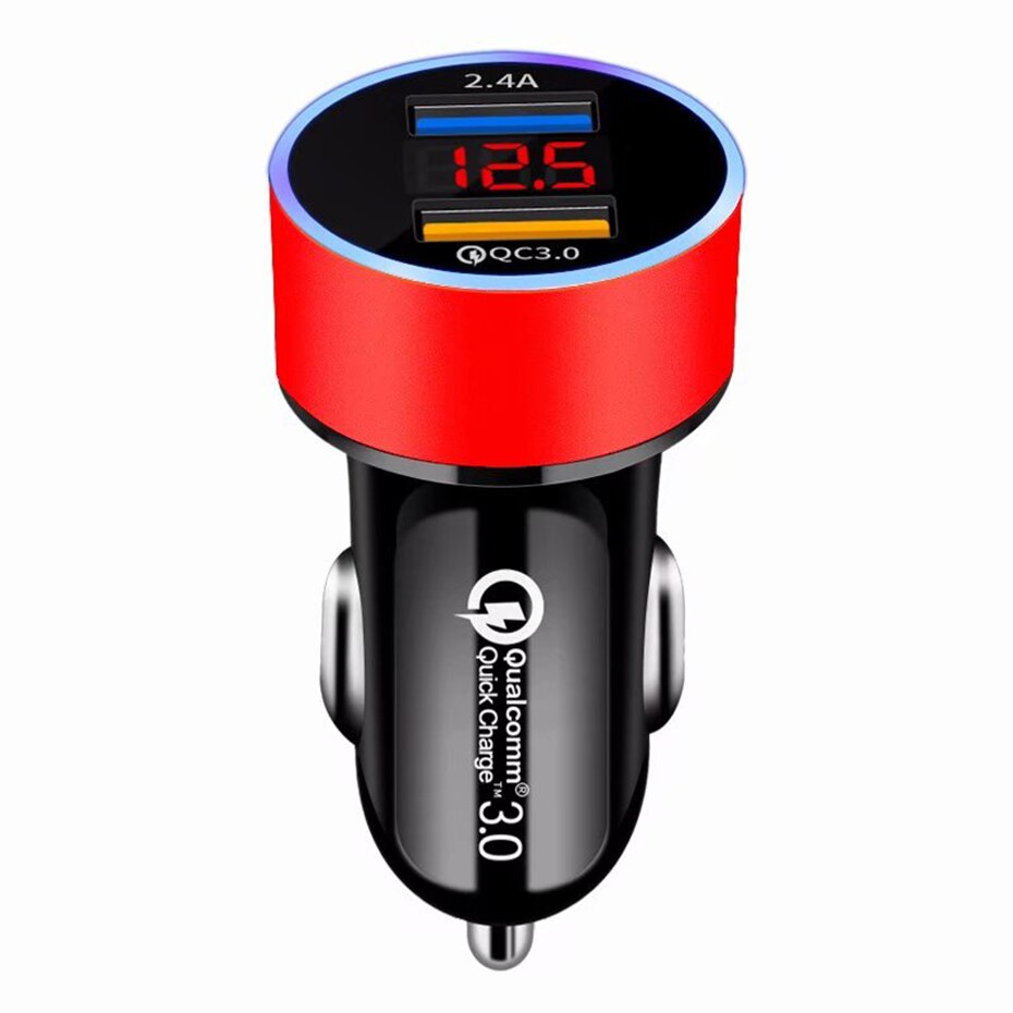 Dual USB Car Charger with LCD Display