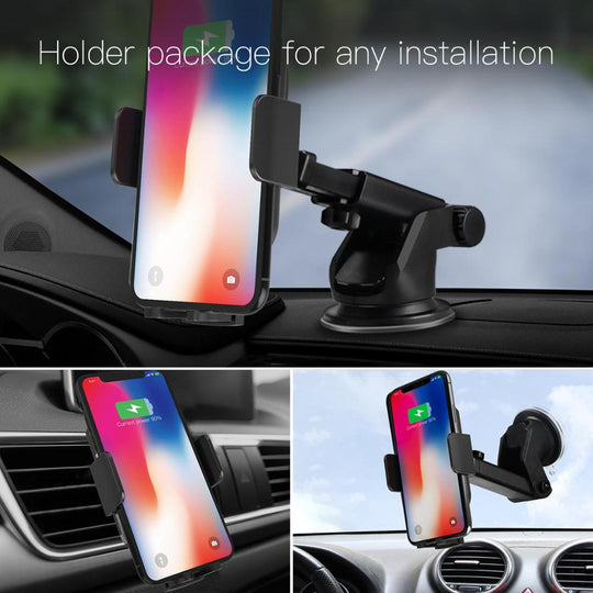 Smart Wireless Car Charger Holder with LED Indicator - Mobile Gadget HQ