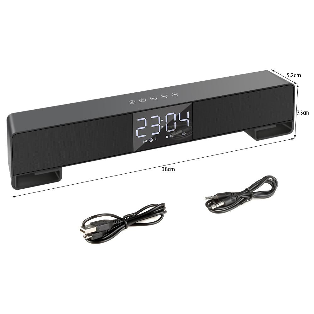 Wireless Soundbar Bluetooth Speaker with Alarm Clock - Mobile Gadget HQ