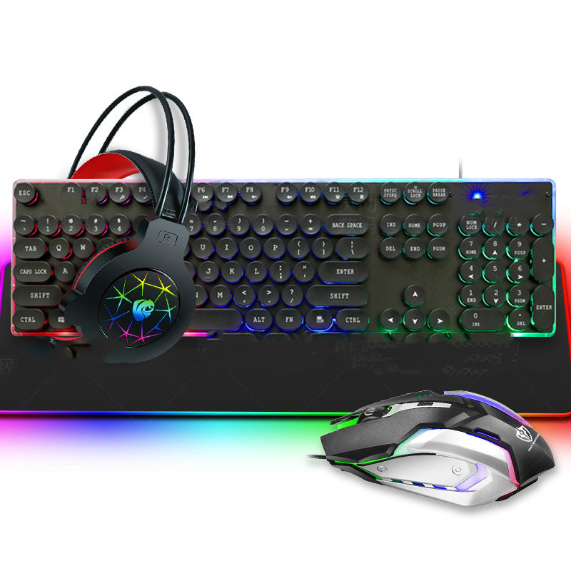 Wired Gaming Keyboard and Mouse Headset and Mouse Pad Set - Mobile Gadget HQ