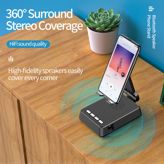 Cell Phone Stand with Wireless Bluetooth Speaker Phone Holder with Speaker - Mobile Gadget HQ