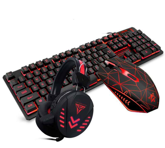 Gaming LED Keyboard Mouse Headset 