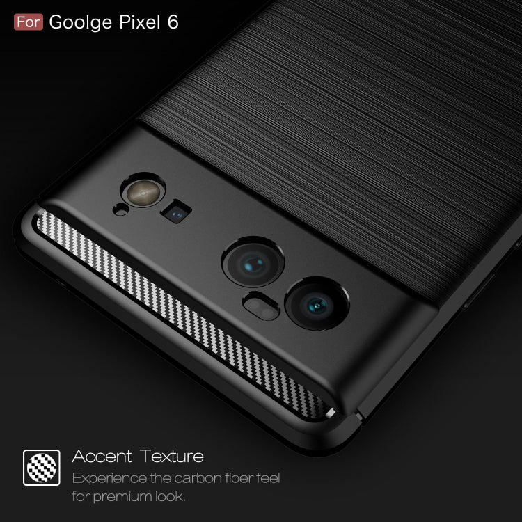 For Google Pixel 6 Brushed Texture Carbon Fiber TPU Case(Black) - Mobile Gadget HQ