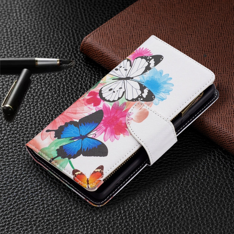 For Google Pixel 6 Colored Drawing Pattern Zipper Horizontal Flip Phone Leather Case with Holder & Card Slots & Wallet(Two Butterflies) - Mobile Gadget HQ