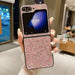 For Samsung Galaxy Z Flip5 Glitter Frosted Shockproof Phone Case(Rose Red) - Mobile Gadget HQ