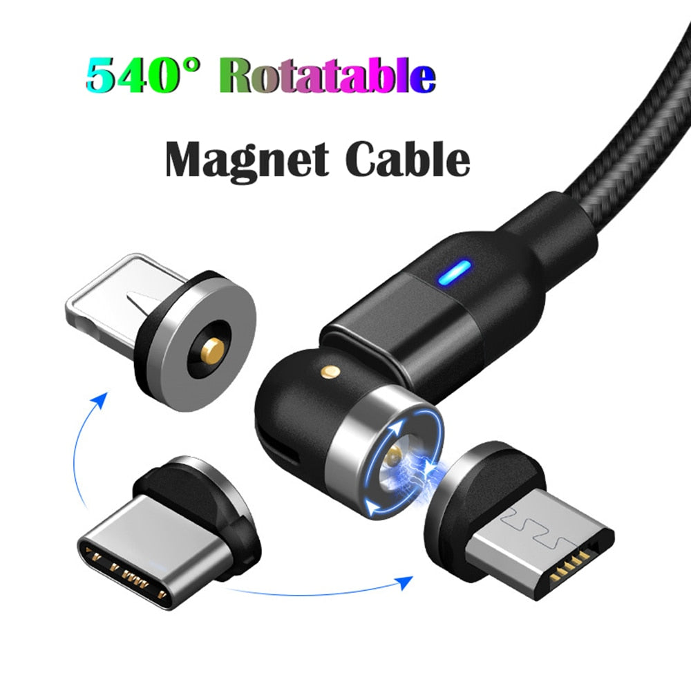 540 Degree Rotatable Magnetic Charging Cable USB Type C Fast Charging Cable - Mobile Gadget HQ