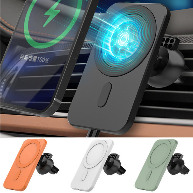 Magsafe Car Wireless Charger Car Holder Stand For Iphone - Mobile Gadget HQ