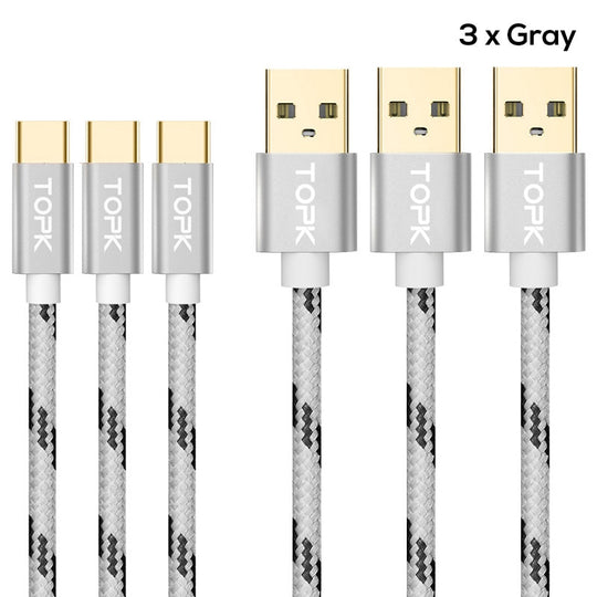 USB Type-C Nylon Data Sync Cable - Mobile Gadget HQ