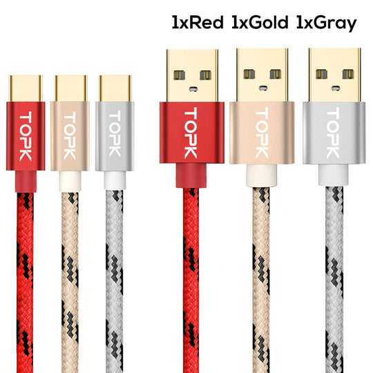 USB Type-C Nylon Data Sync Cable - Mobile Gadget HQ