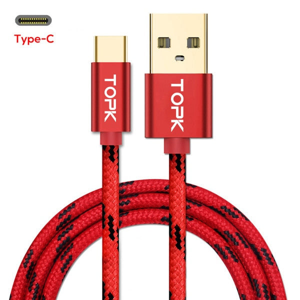 USB Type-C Nylon Data Sync Cable - Mobile Gadget HQ