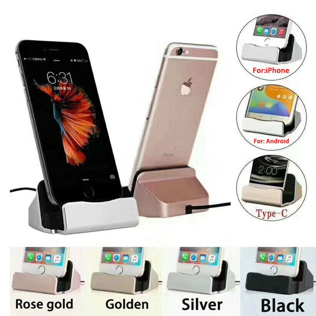 Charger Dock Stand Station Cradle Charging For iPhone Samsung Android Type C - Mobile Gadget HQ