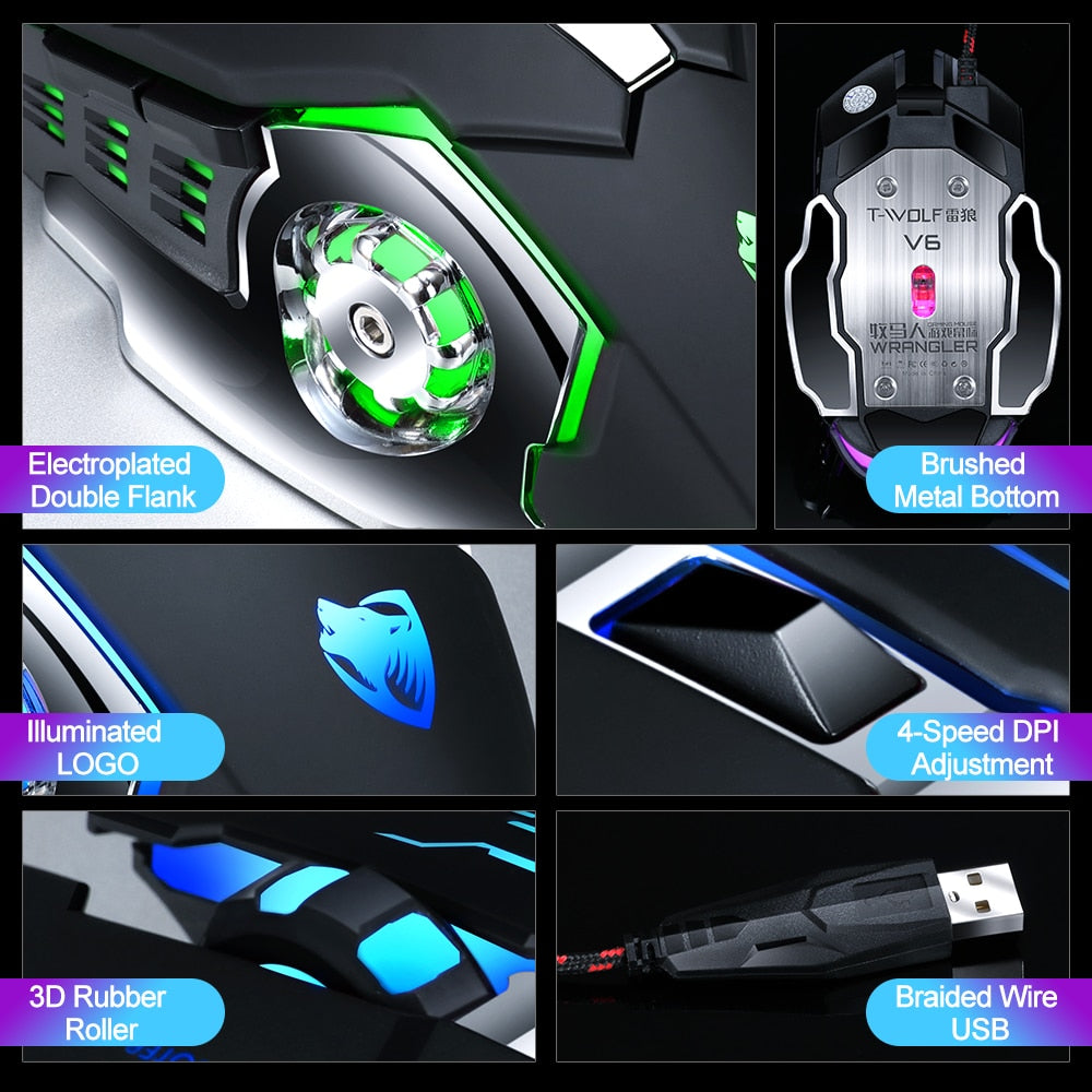 Pro Gamer Gaming Mouse Wired Optical LED Computer Mice for Laptop PC - Mobile Gadget HQ