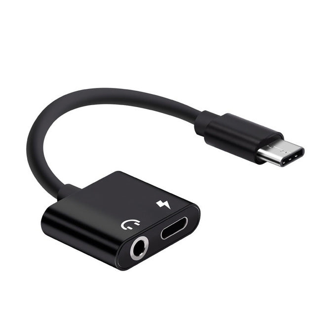 USB-C 2 in 1 Charge Audio Adapter Cable Headphone and Charger Adapter - Mobile Gadget HQ