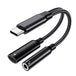 USB-C / Type-C Male To 3.5mm + Type-C Female 2 In 1 Audio Adapter Digital Aux Adapter Cable(Black) - Mobile Gadget HQ